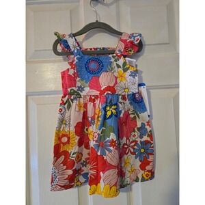 Counting Daisies‎ Girls Floral Print Dress Size 2T Flutter Sleeve
